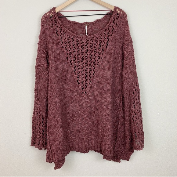 Free People Pretty Pointelle Vee Sweater - Picture 7 of 14